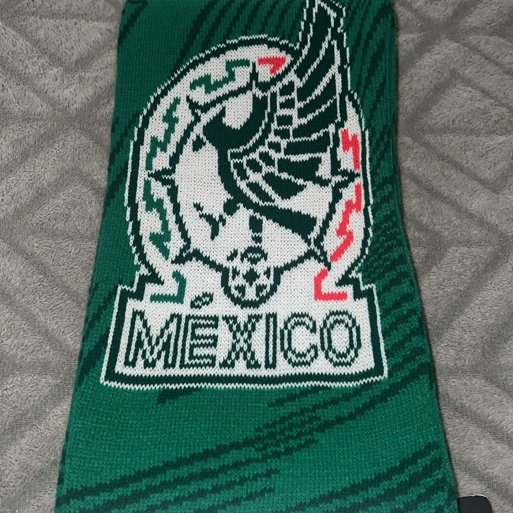 Adidas Green and White Mexico Scarf